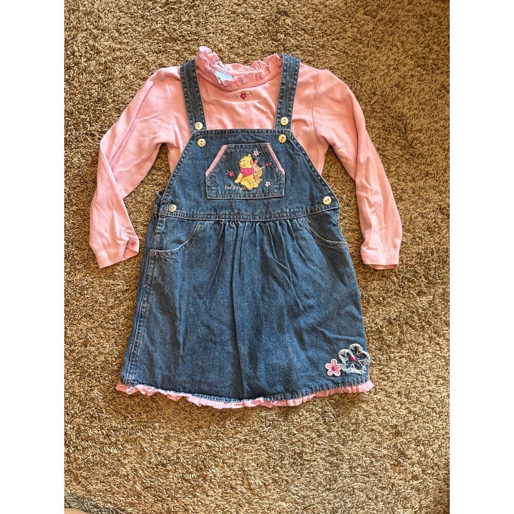 Vtg Winnie the Pooh denim embroidered jumper set